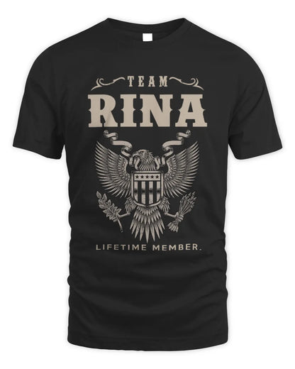 RINA TP06-K82 – Personalized Classic Style Apparel “Team NAME Lifetime Member” - Unisex Standard T-Shirt - Black