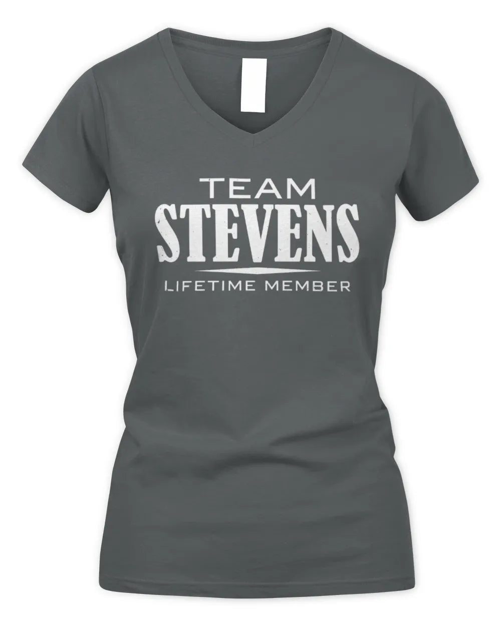STEVENS BL62-K4-128 - Personalized “Team NAME Lifetime Member” - Women's V-Neck T-Shirt - Charcoal