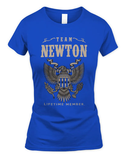 NEWTON TP06-K82 – Personalized Classic Style Apparel “Team NAME Lifetime Member” - Women's Standard T-Shirt - Royal