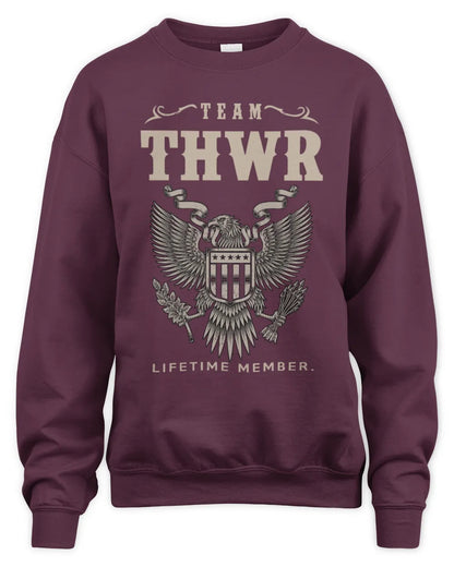 THWR TP06-K82 – Personalized Classic Style Apparel “Team NAME Lifetime Member” - Unisex Sweatshirt - Maroon