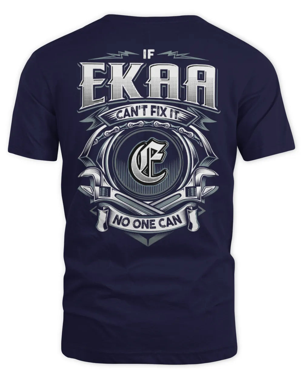 EKAA AP81-K4-626 - Personalized Ahmed Quote Apparel “If Ahmed Can't Fix It, No One Can” - Unisex Standard T-Shirt - Navy