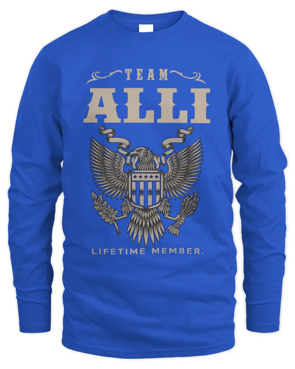 ALLI TP06-K82 – Personalized Classic Style Apparel “Team NAME Lifetime Member” - Men's Long Sleeved T-Shirt - Royal