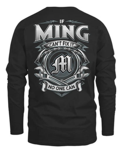 MING AP81-K4-626 - Personalized Ahmed Quote Apparel “If Ahmed Can't Fix It, No One Can” - Men's Long Sleeved T-Shirt - Black