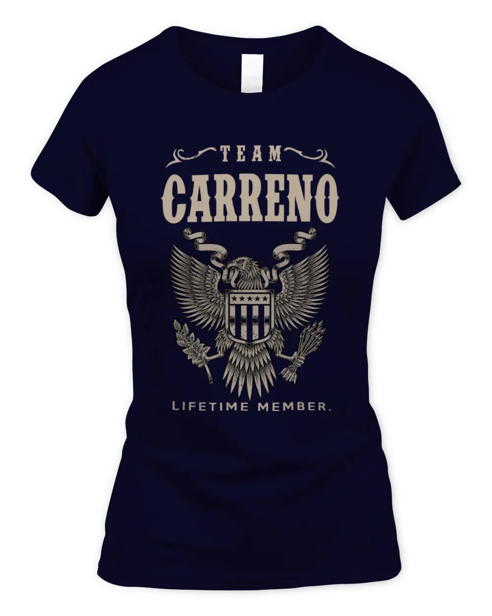 CARRENO TP06-K82 – Personalized Classic Style Apparel “Team NAME Lifetime Member” - Women's Standard T-Shirt - Navy