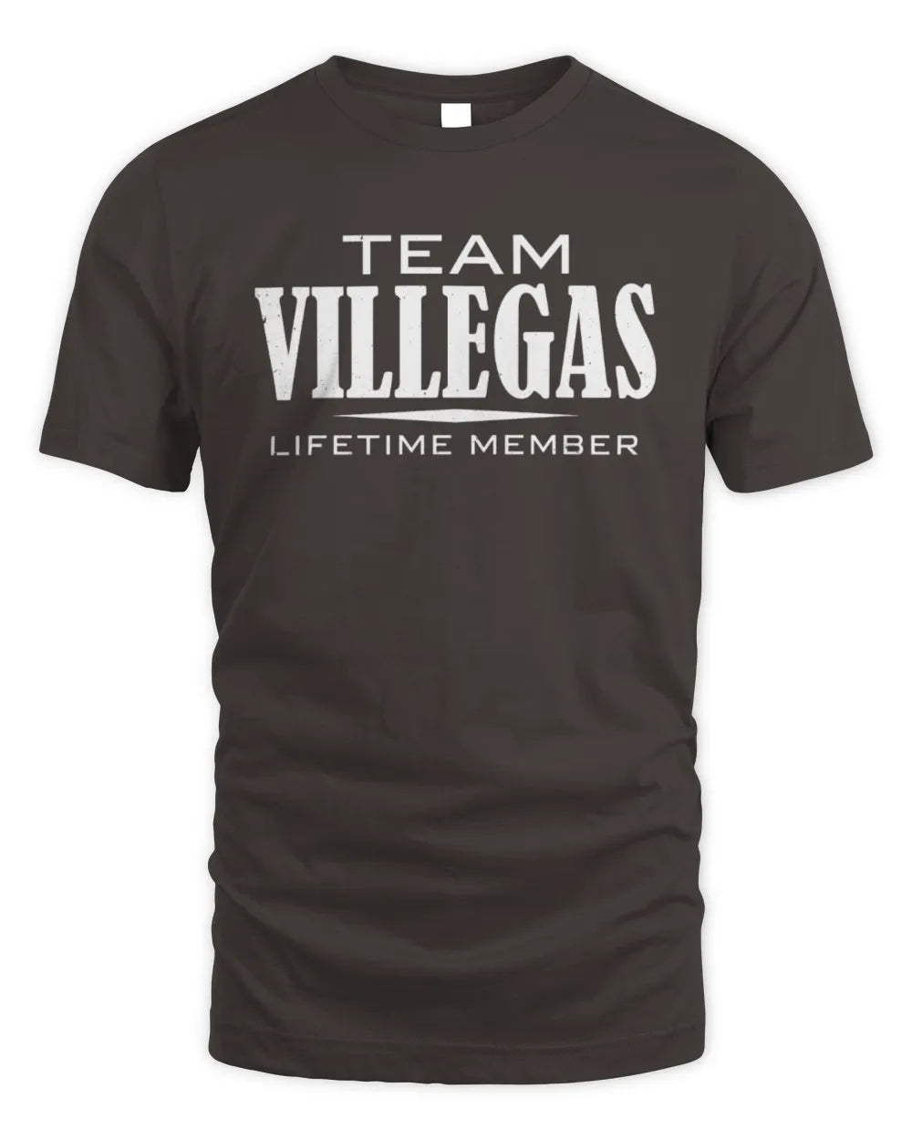 VILLEGAS BL62-K4-128 - Personalized “Team NAME Lifetime Member” - Unisex Standard T-Shirt - Dark Chocolate