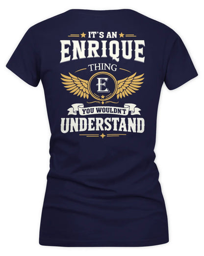 ENRIQUE KT06-M008 It’s a [NAME] Thing – You Wouldn’t Understand | Personalized Vintage T-Shirt - Women's V-Neck T-Shirt - Navy