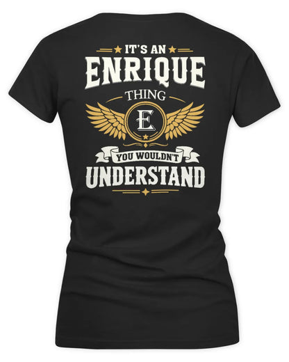 ENRIQUE KT06-M008 It’s a [NAME] Thing – You Wouldn’t Understand | Personalized Vintage T-Shirt - Women's V-Neck T-Shirt - Black