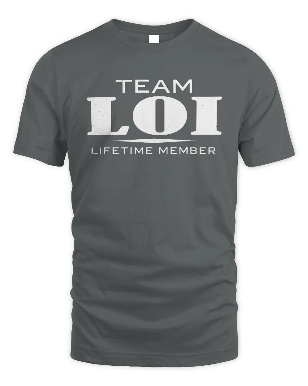 LOI BL62-K4-128 - Personalized “Team NAME Lifetime Member” - Unisex Standard T-Shirt - Charcoal