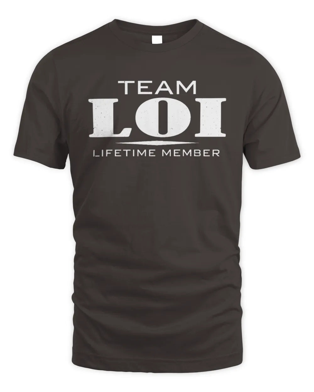 LOI BL62-K4-128 - Personalized “Team NAME Lifetime Member” - Unisex Standard T-Shirt - Dark Chocolate