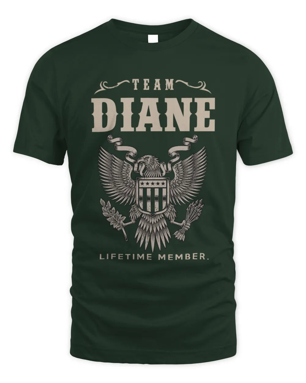 DIANE TP06-K82 – Personalized Classic Style Apparel “Team NAME Lifetime Member” - Unisex Standard T-Shirt - Forest Green