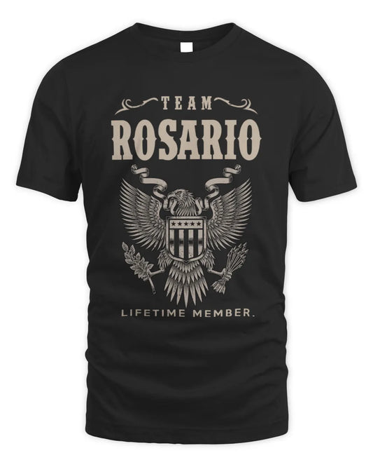 ROSARIO TP06-K82 – Personalized Classic Style Apparel “Team NAME Lifetime Member” - Unisex Standard T-Shirt - Black
