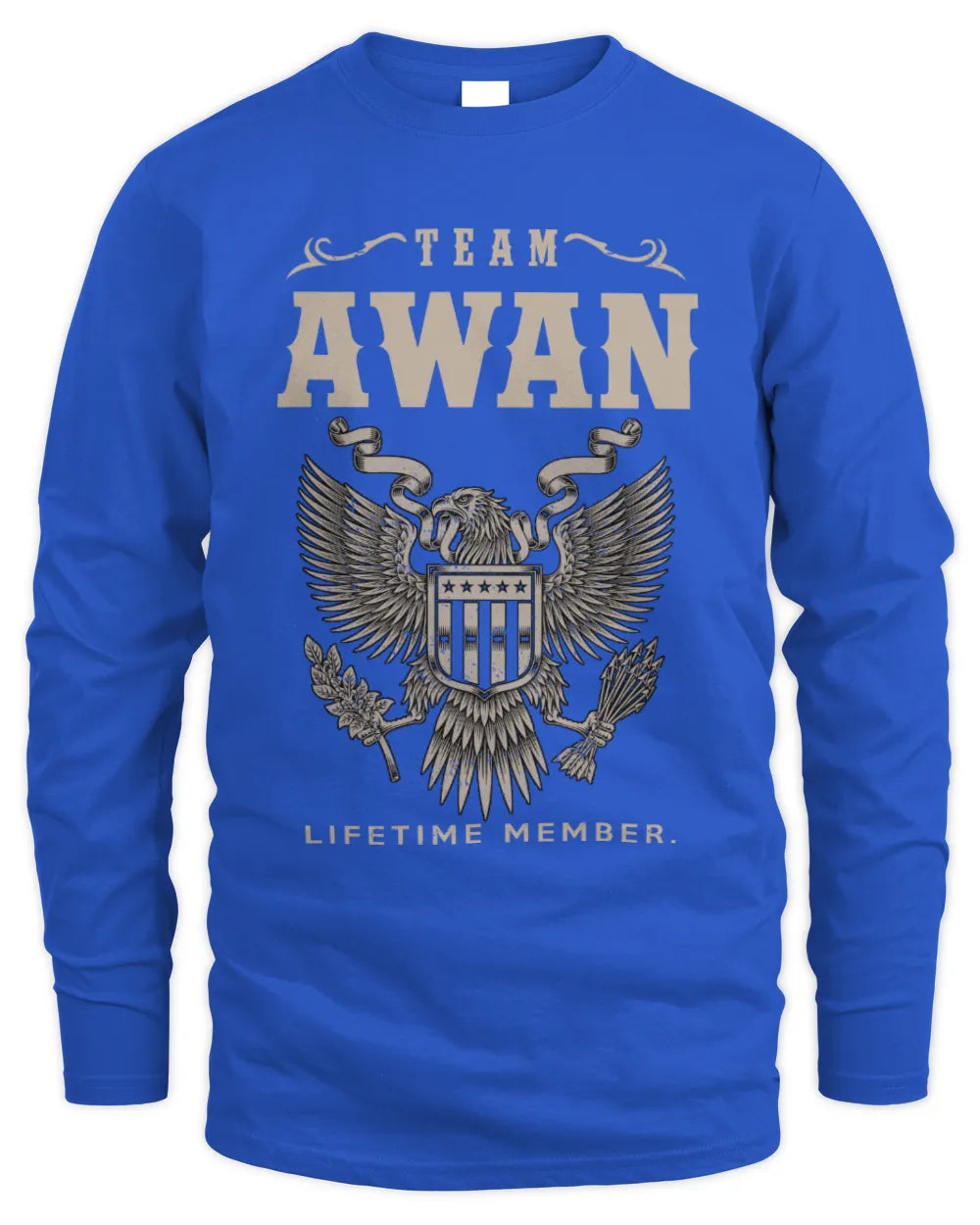 AWAN TP06-K82 – Personalized Classic Style Apparel “Team NAME Lifetime Member” - Men's Long Sleeved T-Shirt - Royal