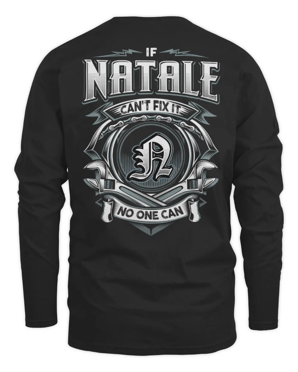 NATALE AP81-K4-626 - Personalized Ahmed Quote Apparel “If Ahmed Can't Fix It, No One Can” - Men's Long Sleeved T-Shirt - Black