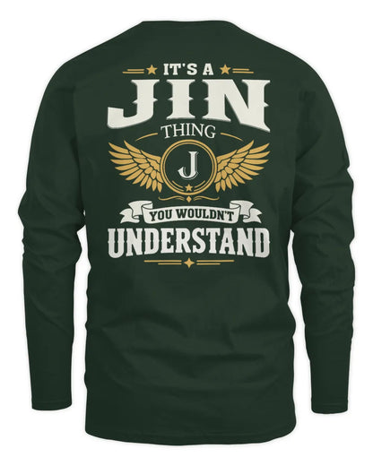JIN KT06-M008 It’s a [NAME] Thing – You Wouldn’t Understand | Personalized Vintage T-Shirt - Men's Long Sleeved T-Shirt - Forest Green