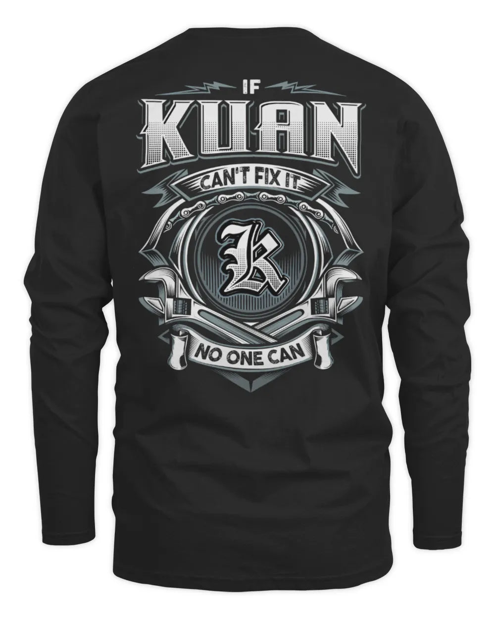 KUAN AP81-K4-626 - Personalized Ahmed Quote Apparel “If Ahmed Can't Fix It, No One Can” - Men's Long Sleeved T-Shirt - Black