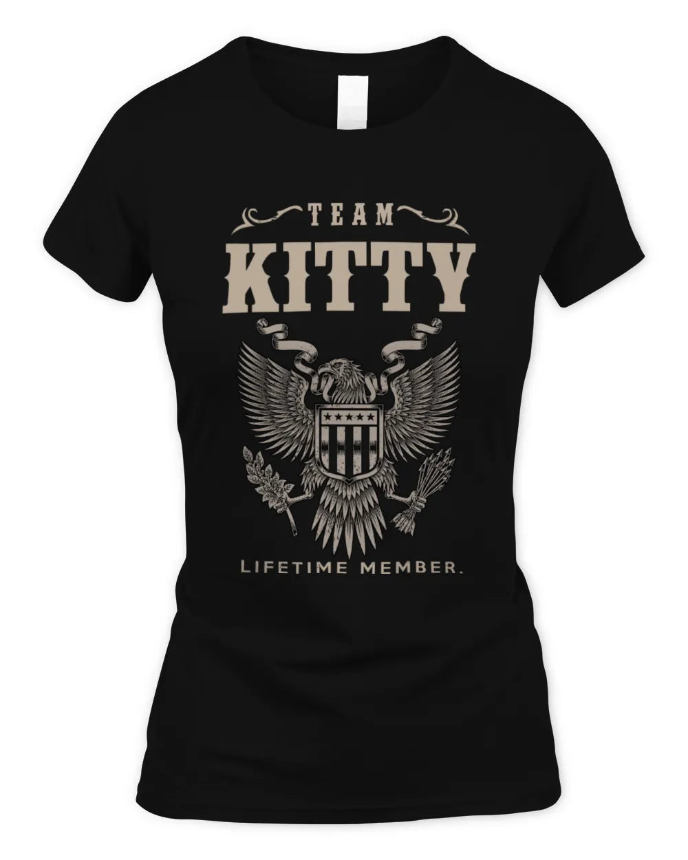 KITTY TP06-K82 – Personalized Classic Style Apparel “Team NAME Lifetime Member” - Women's Standard T-Shirt - Black