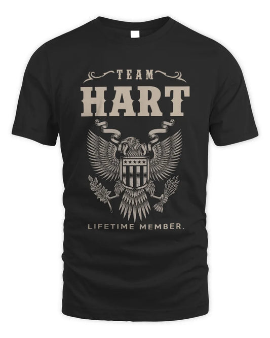 HART TP06-K82 – Personalized Classic Style Apparel “Team NAME Lifetime Member” - Unisex Standard T-Shirt - Black