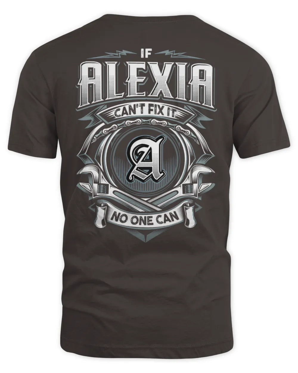 ALEXIA AP81-K4-626 - Personalized Ahmed Quote Apparel “If Ahmed Can't Fix It, No One Can” - Unisex Standard T-Shirt - Dark Chocolate