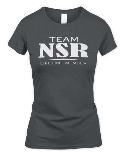 NSR BL62-K4-128 - Personalized “Team NAME Lifetime Member” - Women's Standard T-Shirt - Charcoal