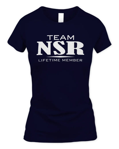 NSR BL62-K4-128 - Personalized “Team NAME Lifetime Member” - Women's Standard T-Shirt - Navy