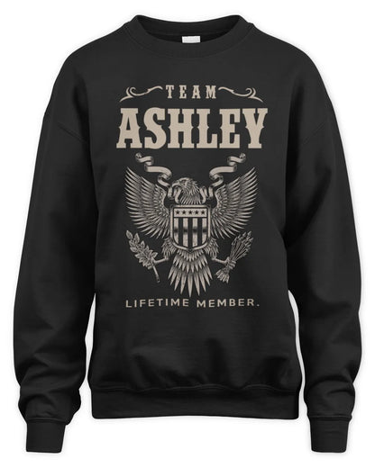 ASHLEY TP06-K82 – Personalized Classic Style Apparel “Team NAME Lifetime Member” - Unisex Sweatshirt - Black