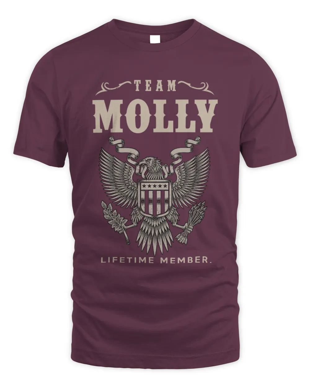 MOLLY TP06-K82 – Personalized Classic Style Apparel “Team NAME Lifetime Member” - Unisex Standard T-Shirt - Maroon