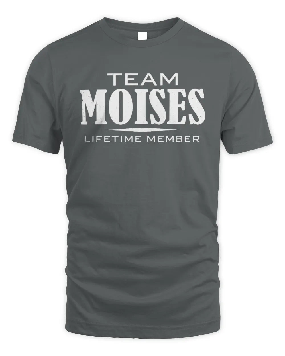 MOISES BL62-K4-128 - Personalized “Team NAME Lifetime Member” - Unisex Standard T-Shirt - Charcoal