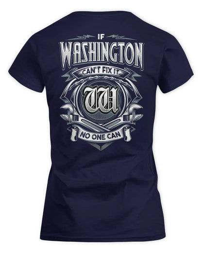 WASHINGTON AP81-K4-626 - Personalized Ahmed Quote Apparel “If Ahmed Can't Fix It, No One Can” - Women's Standard T-Shirt - Navy