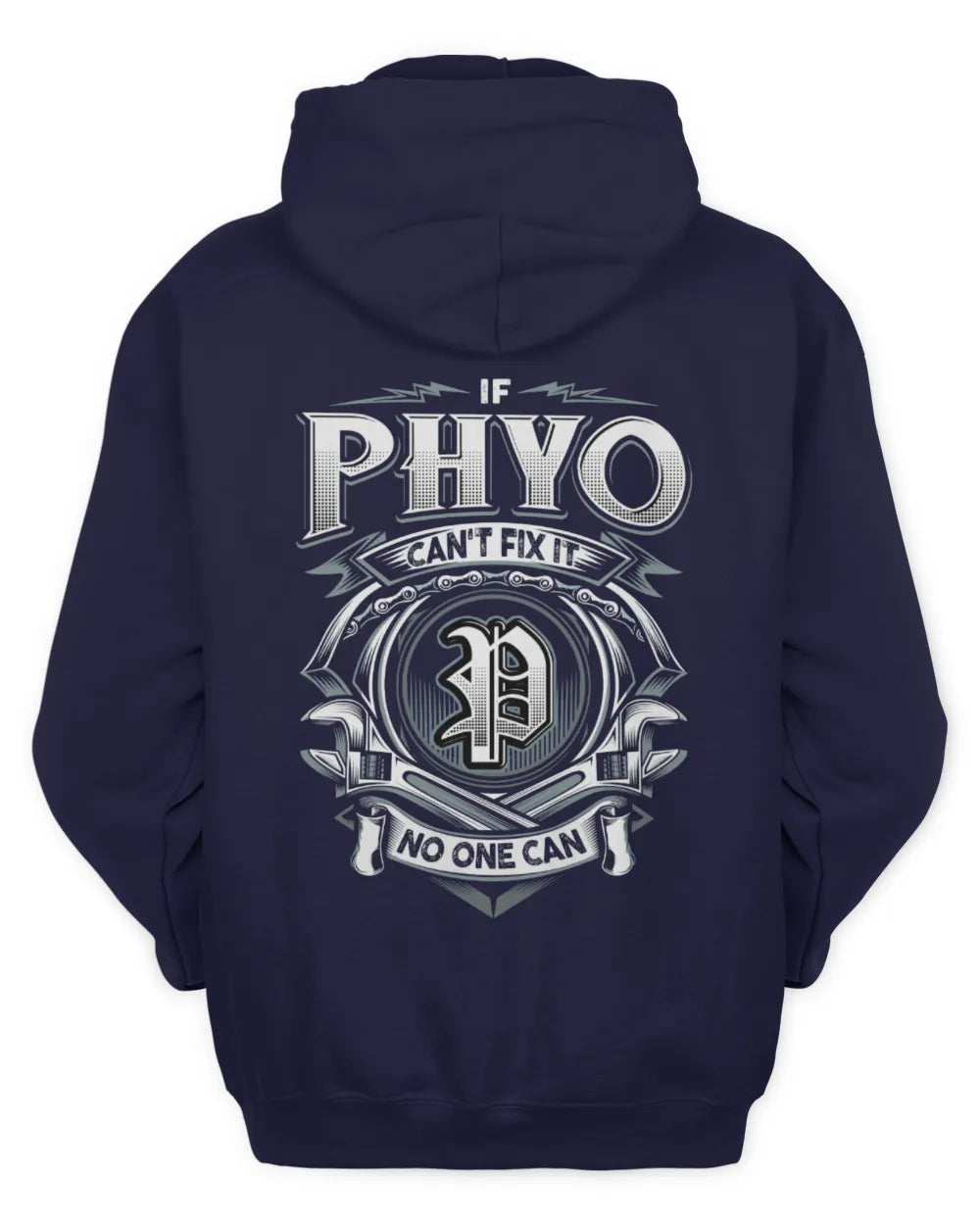 PHYO AP81-K4-626 - Personalized Ahmed Quote Apparel “If Ahmed Can't Fix It, No One Can” - Unisex Hoodie - Navy