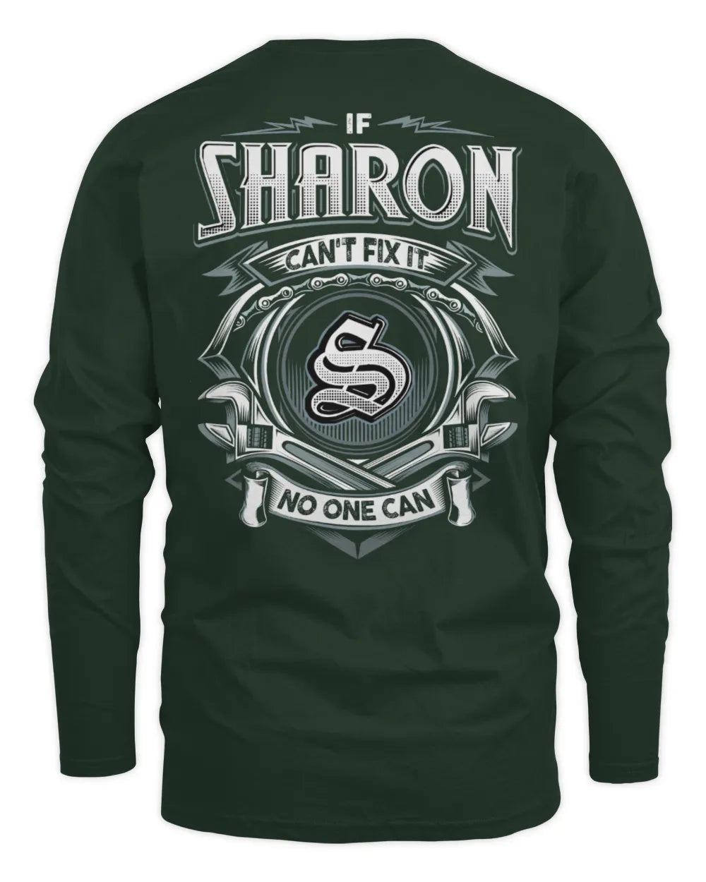 SHARON AP81-K4-626 - Personalized Ahmed Quote Apparel “If Ahmed Can't Fix It, No One Can” - Men's Long Sleeved T-Shirt - Forest Green