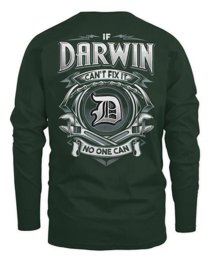 DARWIN AP81-K4-626 - Personalized Ahmed Quote Apparel “If Ahmed Can't Fix It, No One Can” - Men's Long Sleeved T-Shirt - Forest Green