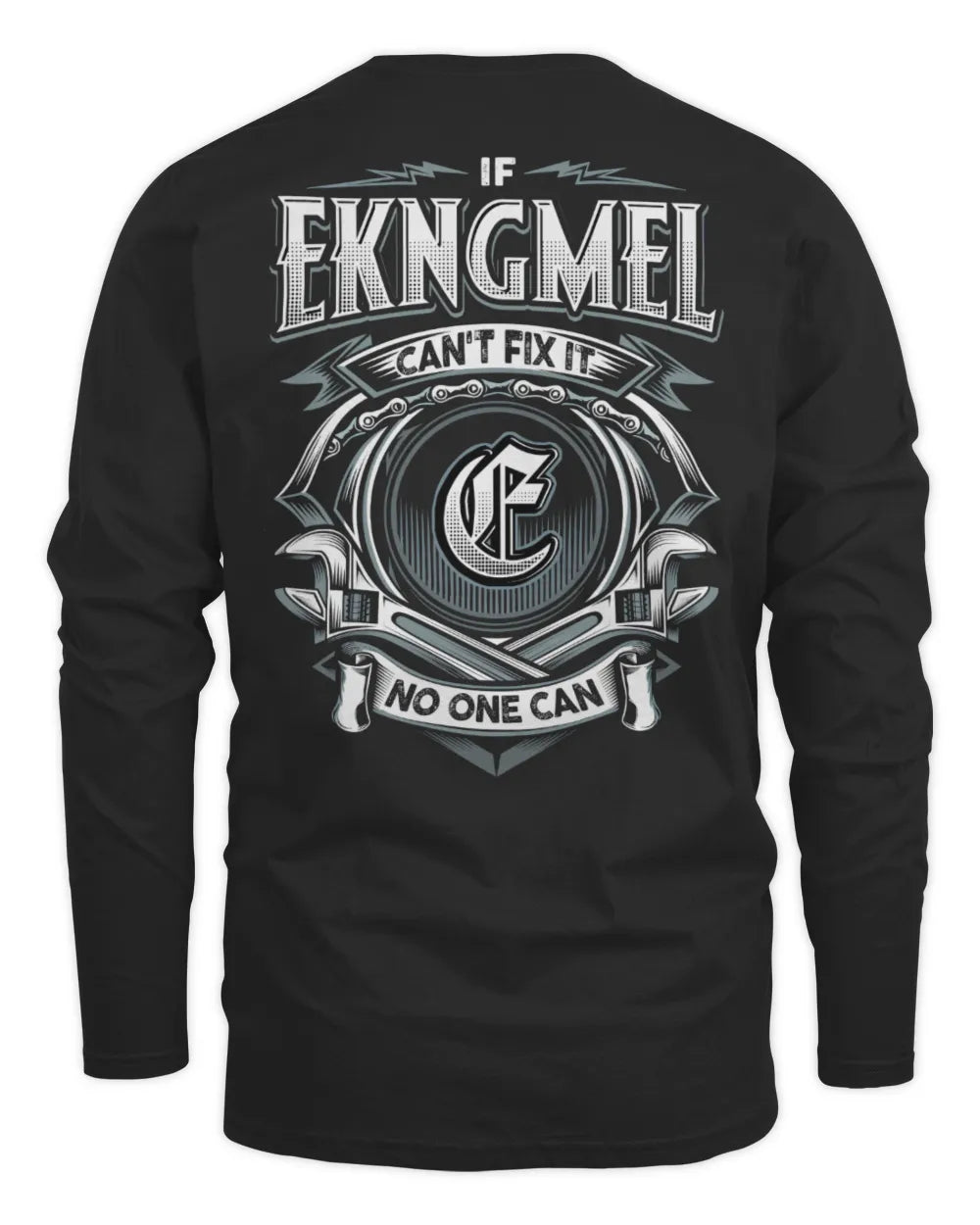 EKNGMEL AP81-K4-626 - Personalized Ahmed Quote Apparel “If Ahmed Can't Fix It, No One Can” - Men's Long Sleeved T-Shirt - Black