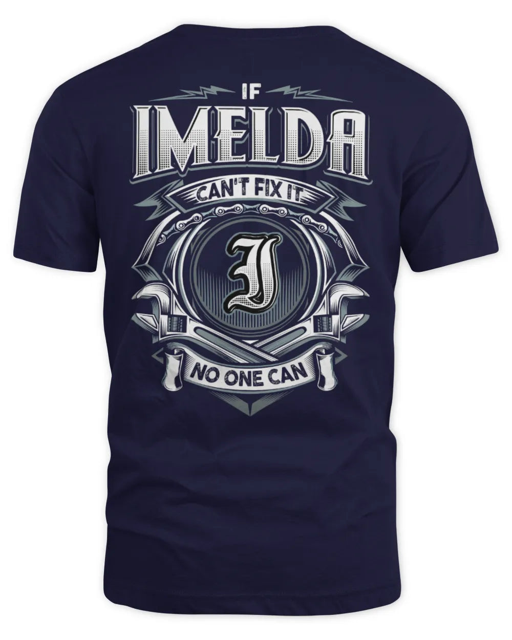 IMELDA AP81-K4-626 - Personalized Ahmed Quote Apparel “If Ahmed Can't Fix It, No One Can” - Unisex Standard T-Shirt - Navy