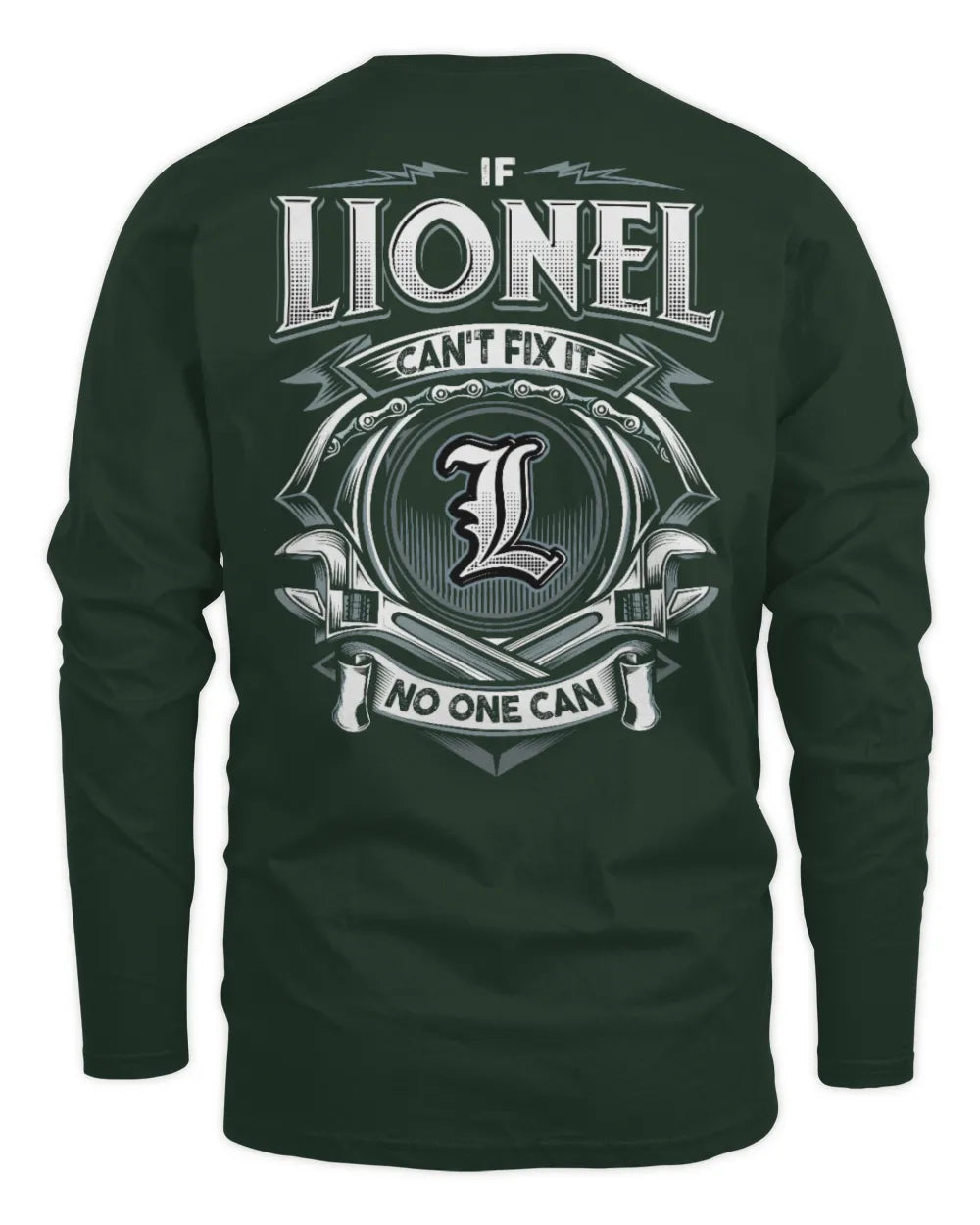 LIONEL AP81-K4-626 - Personalized Ahmed Quote Apparel “If Ahmed Can't Fix It, No One Can” - Men's Long Sleeved T-Shirt - Forest Green