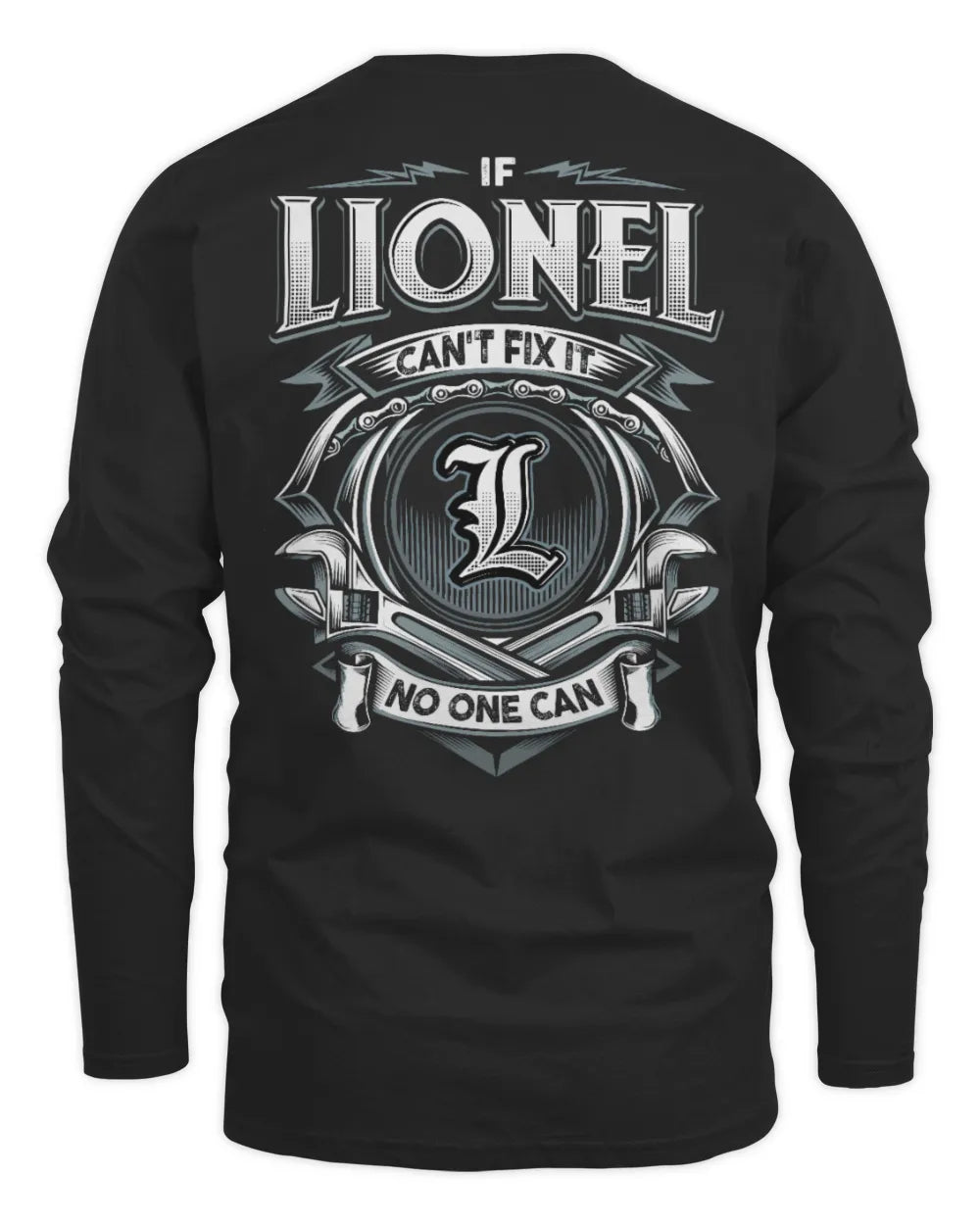 LIONEL AP81-K4-626 - Personalized Ahmed Quote Apparel “If Ahmed Can't Fix It, No One Can” - Men's Long Sleeved T-Shirt - Black