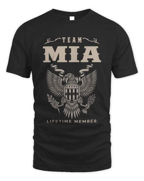 MIA TP06-K82 – Personalized Classic Style Apparel “Team NAME Lifetime Member” - Unisex Standard T-Shirt - Black