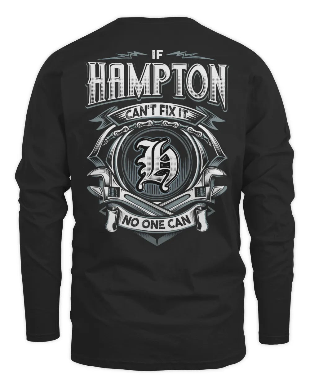 HAMPTON AP81-K4-626 - Personalized Ahmed Quote Apparel “If Ahmed Can't Fix It, No One Can” - Men's Long Sleeved T-Shirt - Black