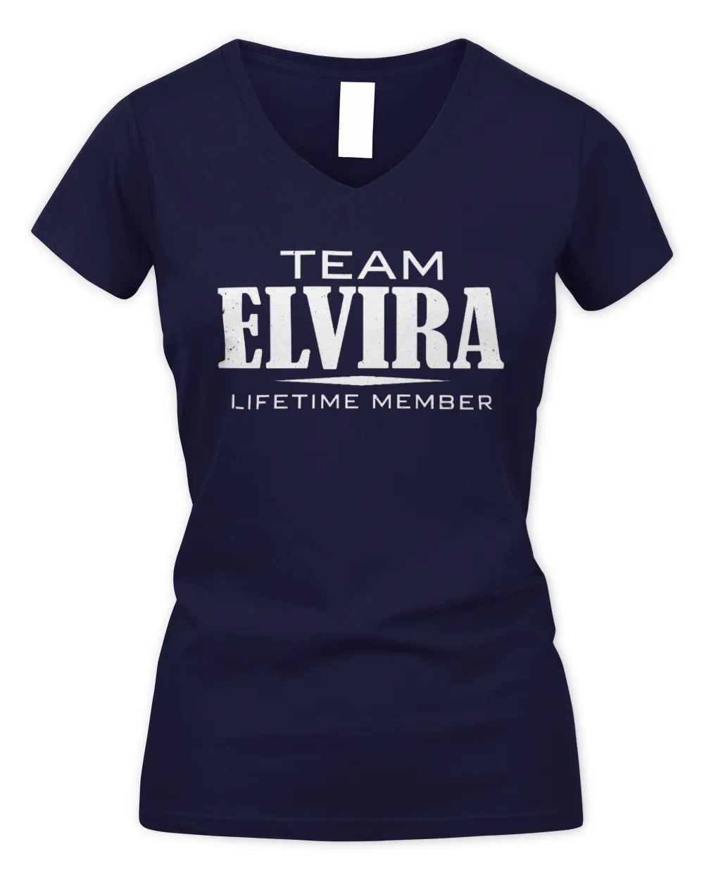 ELVIRA BL62-K4-128 - Personalized “Team NAME Lifetime Member” - Women's V-Neck T-Shirt - Navy