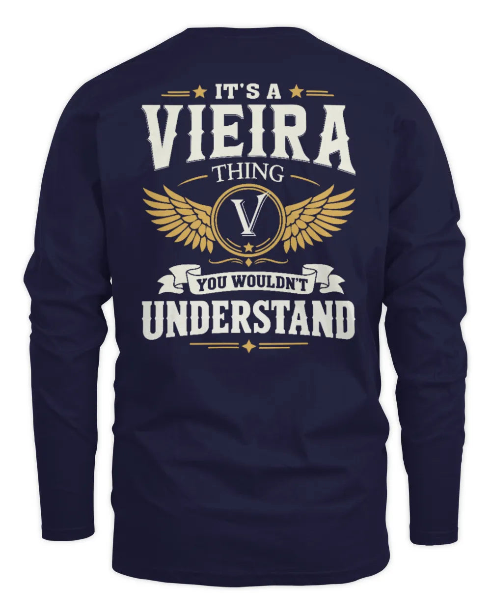 VIEIRA KT06-M008 It’s a [NAME] Thing – You Wouldn’t Understand | Personalized Vintage T-Shirt - Men's Long Sleeved T-Shirt - Navy