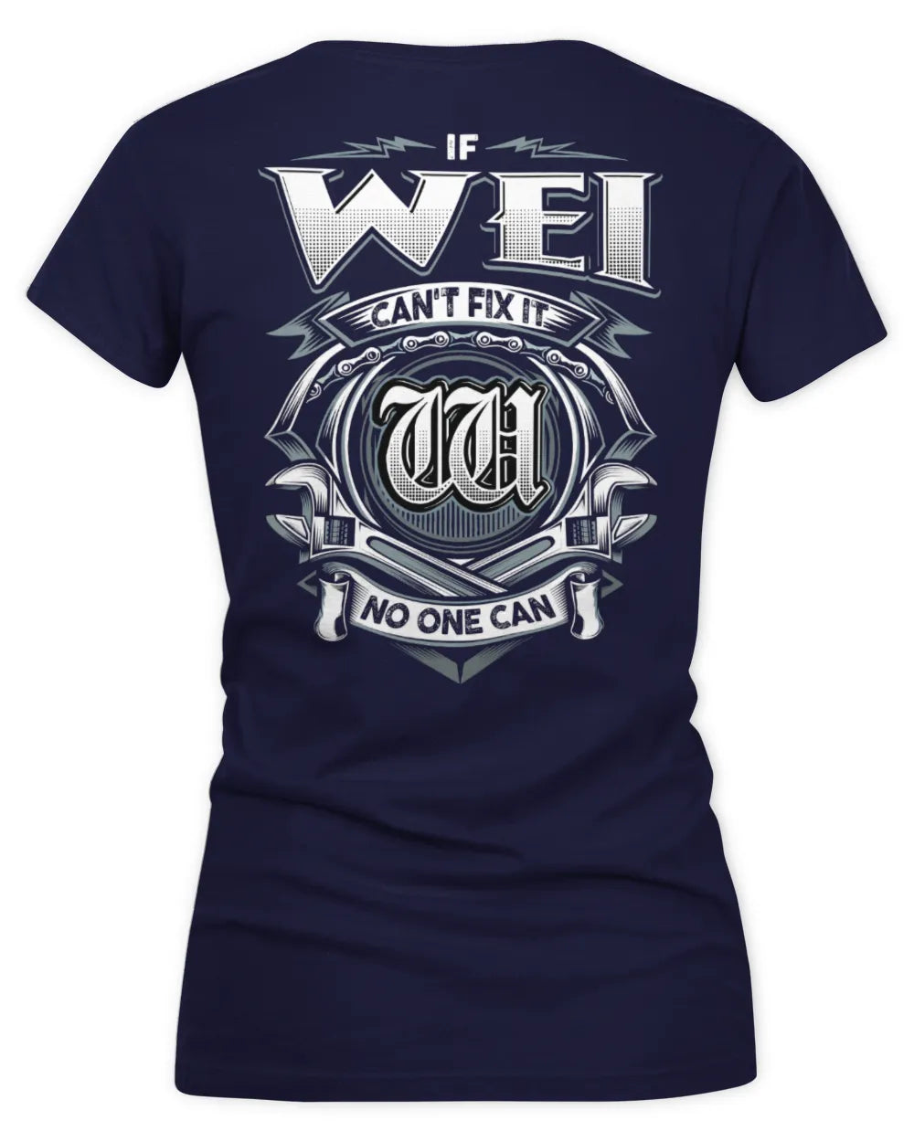 WEI AP81-K4-626 - Personalized Ahmed Quote Apparel “If Ahmed Can't Fix It, No One Can” - Women's V-Neck T-Shirt - Navy