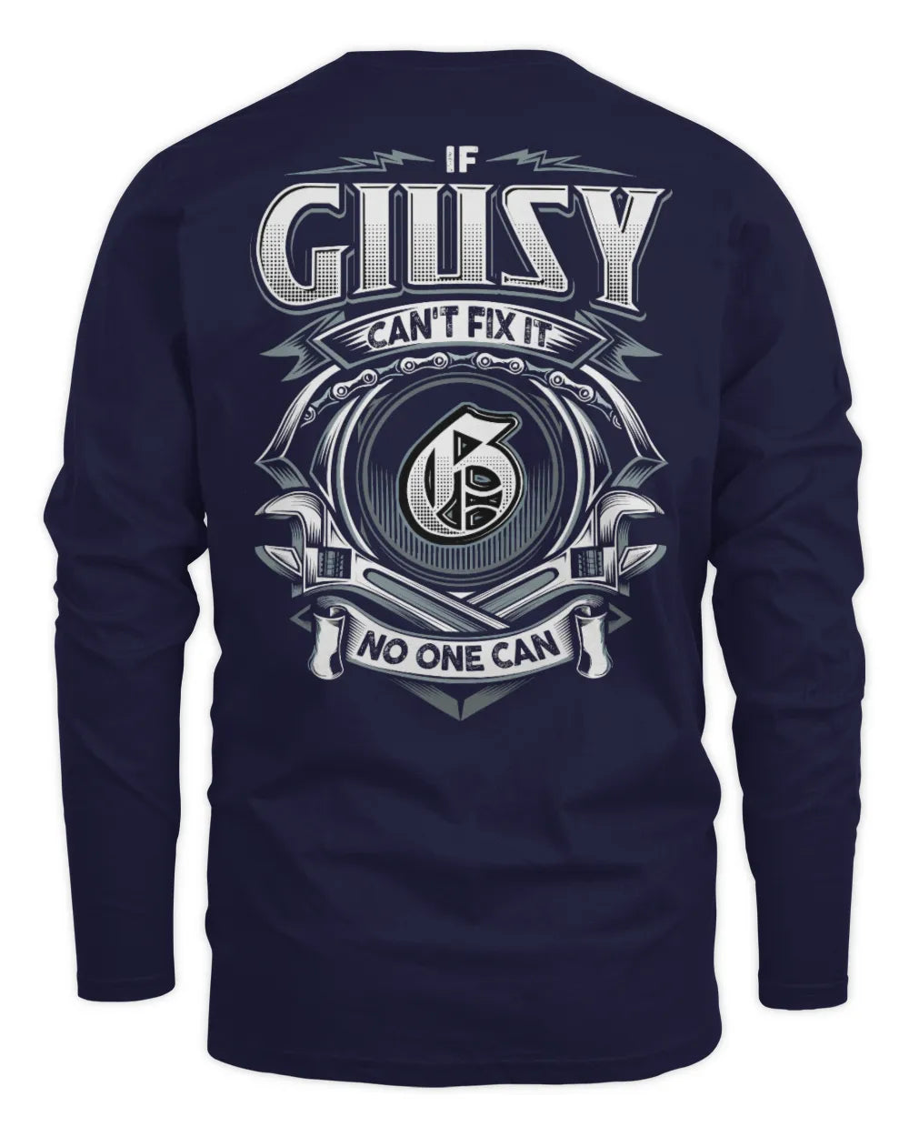 GIUSY AP81-K4-626 - Personalized Ahmed Quote Apparel “If Ahmed Can't Fix It, No One Can” - Men's Long Sleeved T-Shirt - Navy