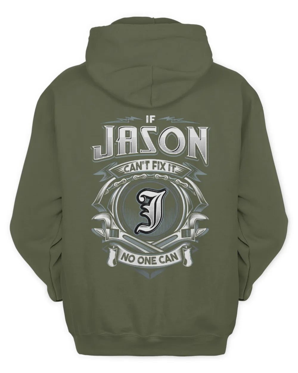 JASON AP81-K4-626 - Personalized Ahmed Quote Apparel “If Ahmed Can't Fix It, No One Can” - Unisex Hoodie - Military Green