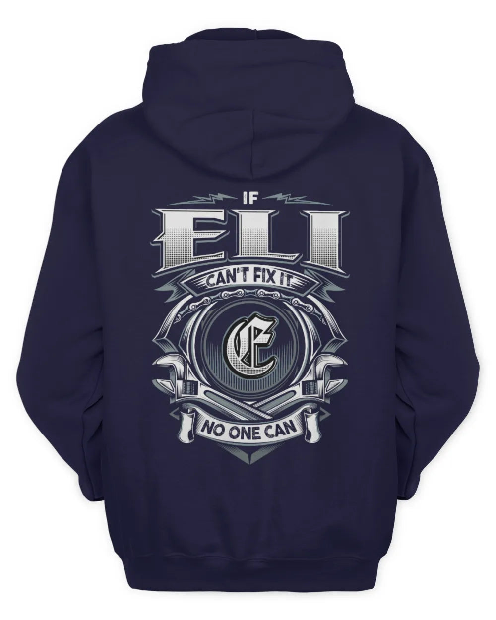ELI AP81-K4-626 - Personalized Ahmed Quote Apparel “If Ahmed Can't Fix It, No One Can” - Unisex Hoodie - Navy