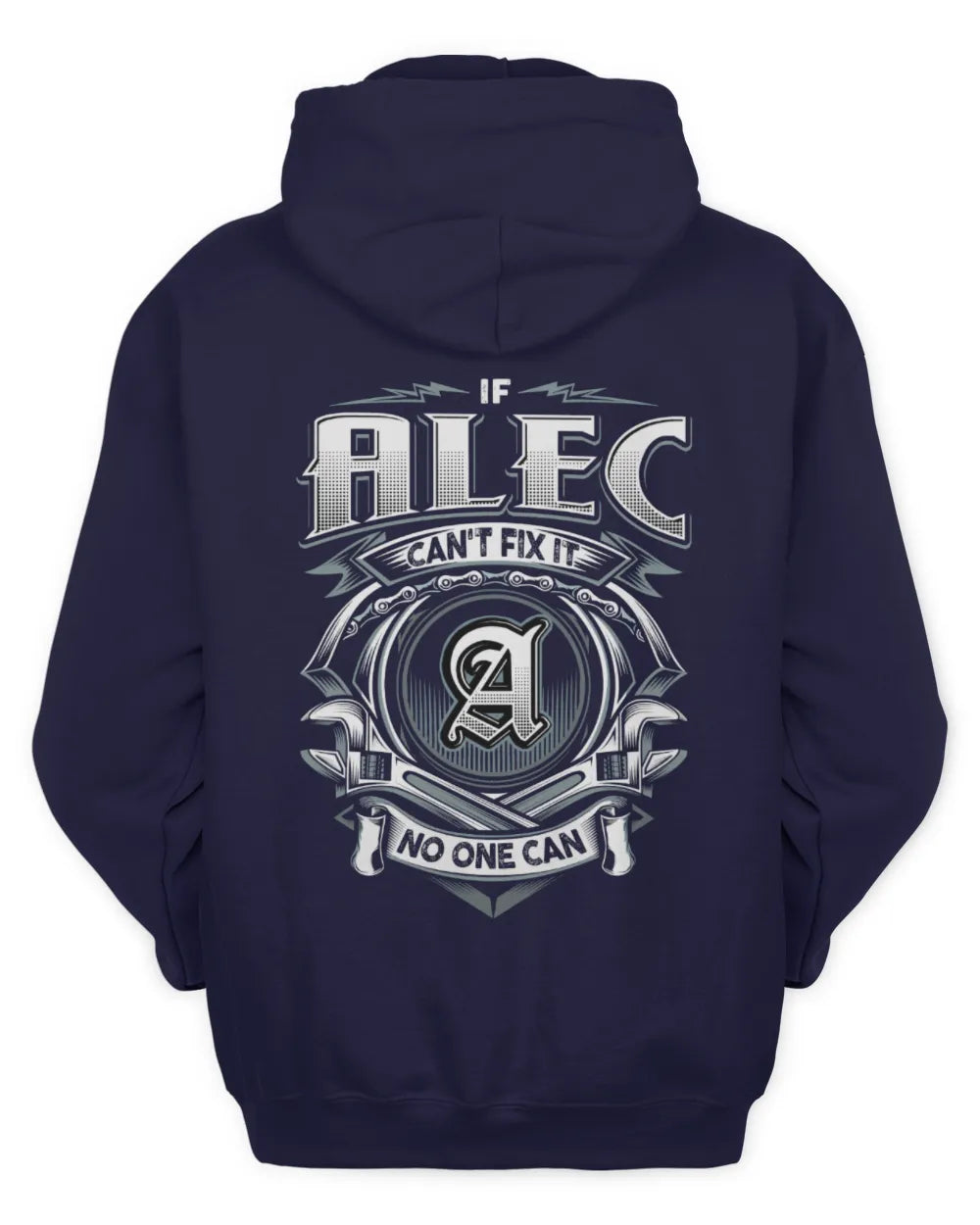 ALEC AP81-K4-626 - Personalized Ahmed Quote Apparel “If Ahmed Can't Fix It, No One Can” - Unisex Hoodie - Navy