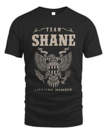 SHANE TP06-K82 – Personalized Classic Style Apparel “Team NAME Lifetime Member” - Unisex Standard T-Shirt - Black