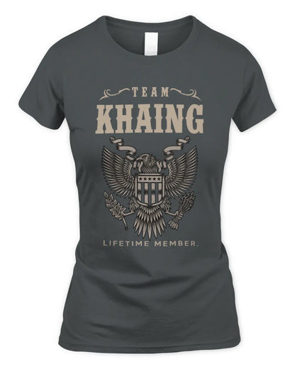 KHAING TP06-K82 – Personalized Classic Style Apparel “Team NAME Lifetime Member” - Women's Standard T-Shirt - Charcoal