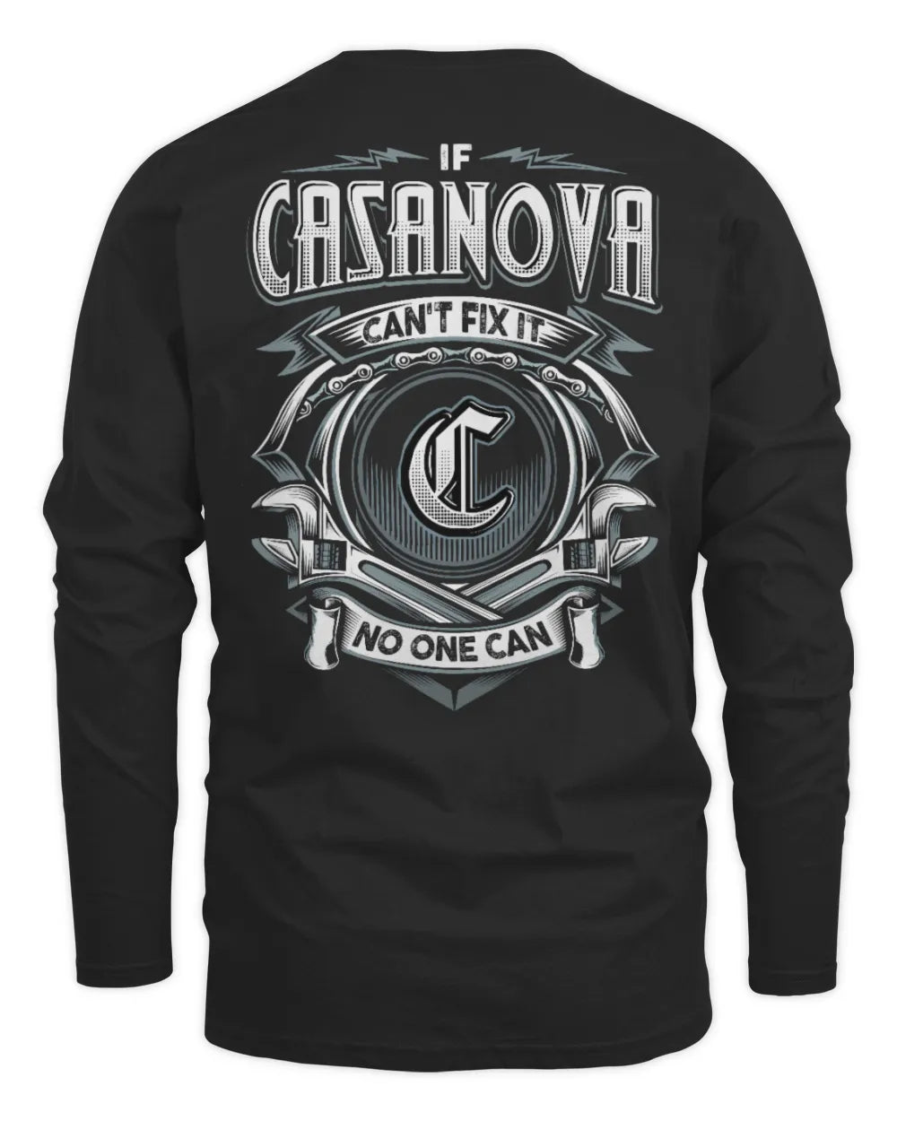 CASANOVA AP81-K4-626 - Personalized Ahmed Quote Apparel “If Ahmed Can't Fix It, No One Can” - Men's Long Sleeved T-Shirt - Black
