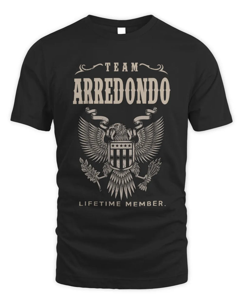 ARREDONDO TP06-K82 – Personalized Classic Style Apparel “Team NAME Lifetime Member” - Unisex Standard T-Shirt - Black