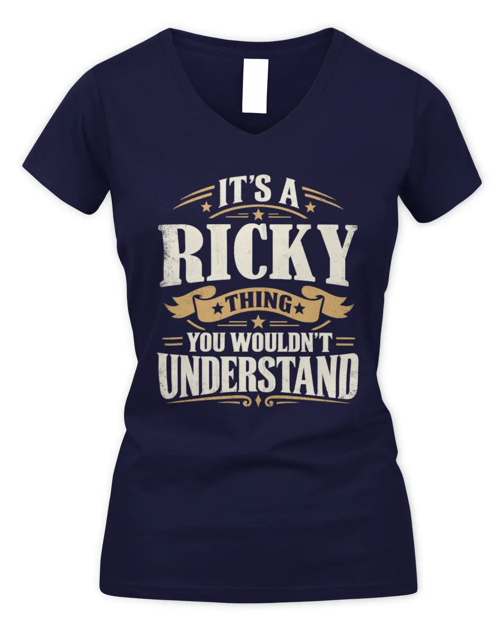 RICKY P08 TH51 - Personalized “It’s a/an [NAME] Thing – You Wouldn’t Understand” Shirt - Women's V-Neck T-Shirt - Navy