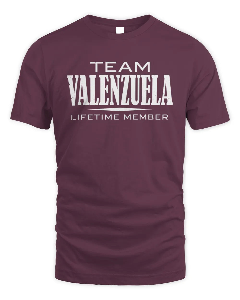 VALENZUELA BL62-K4-128 - Personalized “Team NAME Lifetime Member” - Unisex Standard T-Shirt - Maroon